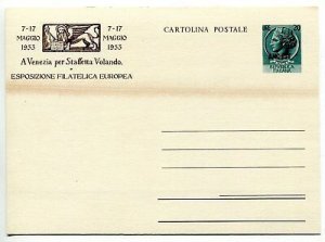 Trieste A - CP Lire 20 Esp. European philatelic with striking brown stripe