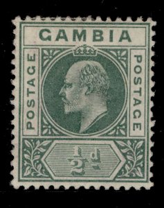 GAMBIA EDVII SG45, ½d green, M MINT.