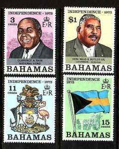 Bahamas-Sc#348-51- id9-unused NH set-Independence-Flags-1973-