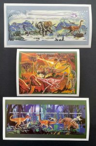 1997 Stamps Sheetlets and S/S Dinosaurs & Prehistoric Animals Madagascar Imperfect-