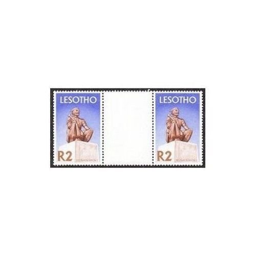 Lesotho 104 gutter,MNH.Michel 104X. Statue of King Moshoeshoe I.1971. 