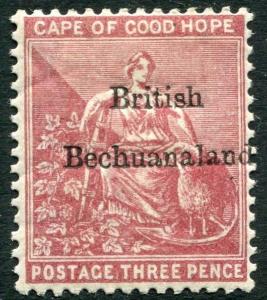 BECHUANALAND-1885-87 3d Pale Claret Sg 2 MOUNTED MINT V20361