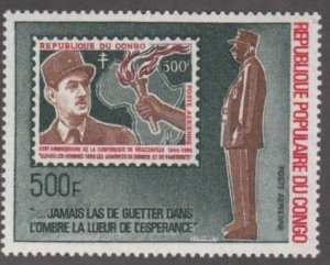 Congo # C133. Charles de Gaulle, Stamp on Stamp, Mint NH, 1/2 Cat..