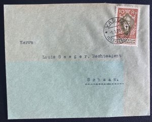 1929 Vaduz Liechtenstein Cover To Schaan Sc# B2