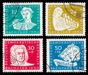Germany, DDR 1950 Sc B17-20 UXF Bach Year