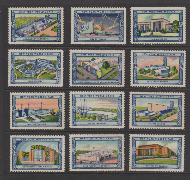 USA - 1939 New York World's Fair Lot  of 12 MH Stamps Assortment 6