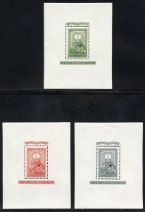 HUNGARY 80th ANN SCOTT #C95, CB13/14 PERF & IMPERF SOUVENIR SHEETS MINT NH