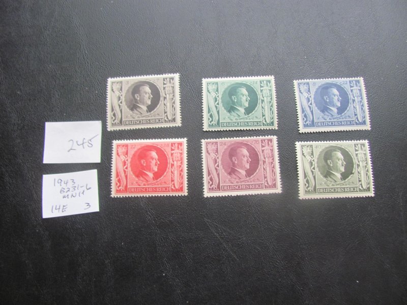 GERMANY 1943 MNH SC B231-B236 SET VF/XF 14 EUROS  (245)