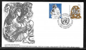 United Nations NY 423-424 Refugees WFUNA Cachet FDC First Day Cover