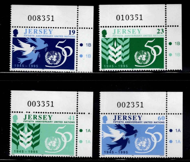 Jersey Scott 736-739 UN 50th Anniversary set