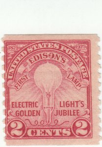 Scott # 656 - 2c Carmine Rose- Edison's First Lamp - Mint Hinged