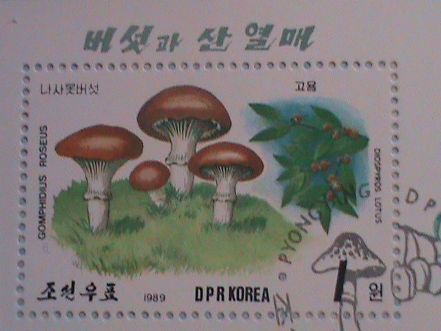 ​1989-KOREA :BEAUTIFUL LOVELY COLORFUL MUSHROOM CTO NH S/S