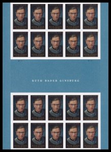 US 5821a Ruth Bader Ginsburg imperf NDC header gutter block 20 MNH 2023