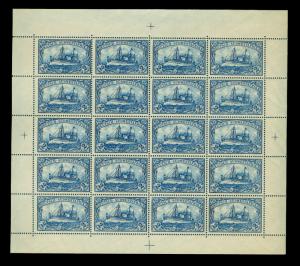 German Colonies - SOUTH WEST AFRICA 1900 Kaiser's YACHT 2m blue Sc# 23 MNH sheet