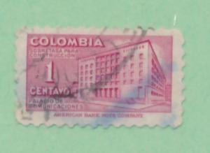 Colombia 1948 Scott RA41 used - 1c, Ministry of Posts & telegraphs building