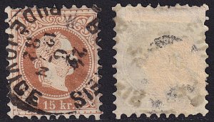 Austria - 1877 - Scott #38 - used - BUDWEIS BUDEJOVICE pmk Czech Republic