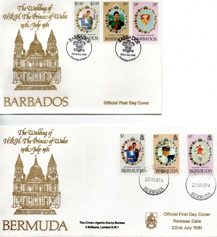 1981 Royal Wedding collection of 28 Commonwealth First Day Covers