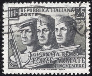 Italy 614 - Used - 25L Soldier / Sailor / Aviator (1952)