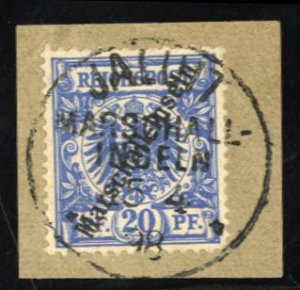 German Colonies, Marshall Islands #4a Cat$90, 1897 20pf ultramarine, used on ...