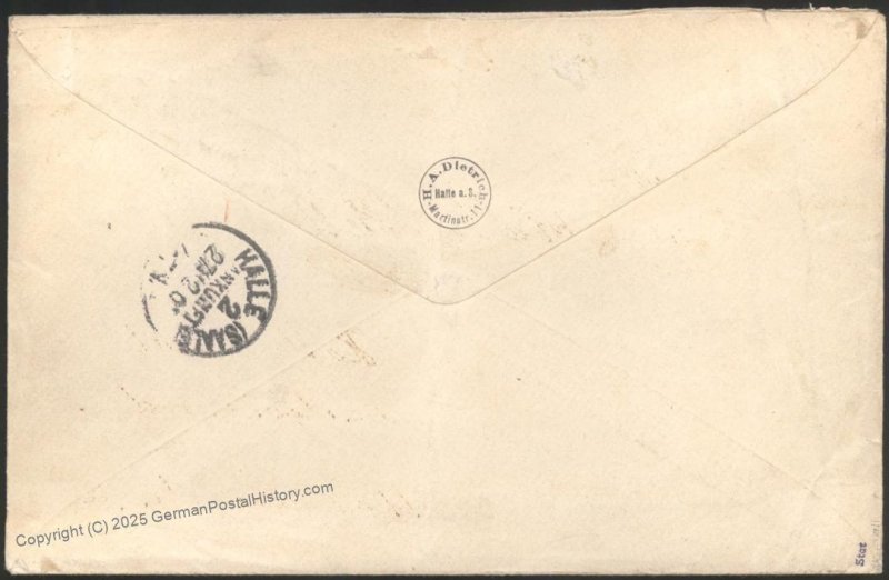 Germany 1901 Karolinen Carolines Ponape Mi1ƻƼII Registered Cover Nure...