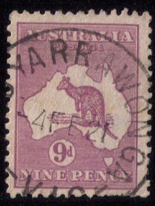 Australia Sc #9 Used Yarrawonga Cancel 9d Purple Kanga Roo Stamp Very Fine