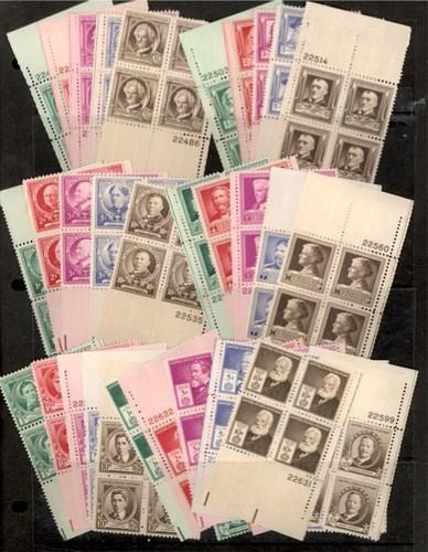 #859-93 PB SET OF 35 1940 FAMOUS AMER ISSUE VF/XF-OGNH