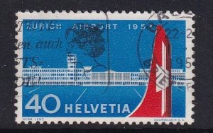 Switzerland  #344  used 1953 Zurich airport and tail of plane