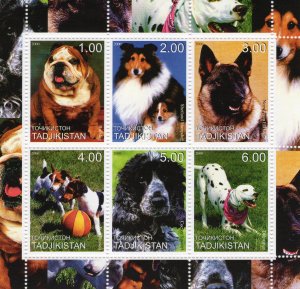 Tajikistan 2000 - DOGS - MAMALS - FAUNA Sheetlet (6) MNH