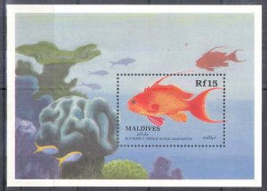 1989 Maldive Islands 1357/B153 Sea fauna 8,00 €
