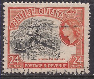 British Guiana 1954 - 63 QE2 24 ct Mining Used SG 339 ( J1484 )