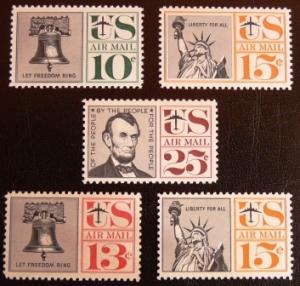 US #C57-C59, C62-C63 Mint Set