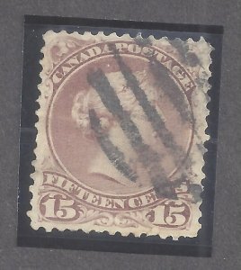 Canada # 29b USED 15c RED-LILAC LARGE QUEEN  BS27609