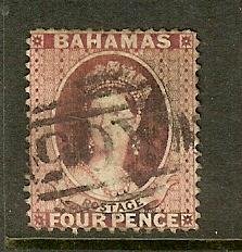 Bahamas, Scott #18; 4p Queen Victoria, Used