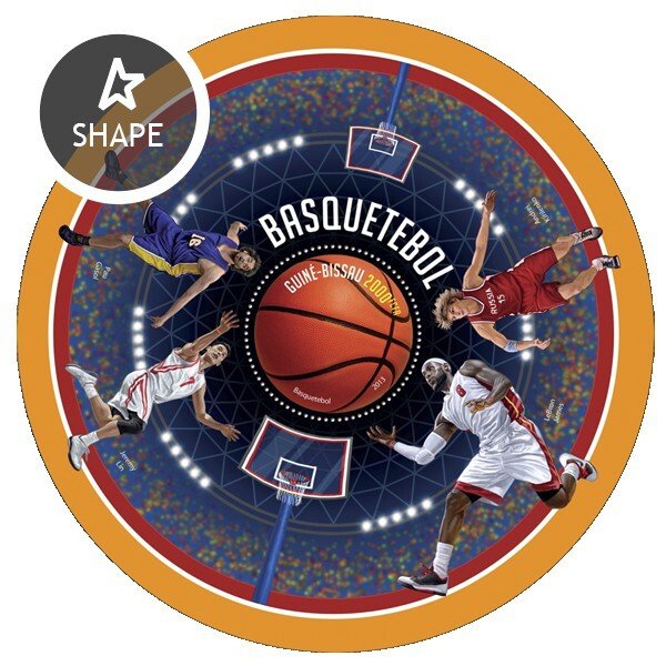 GUINEA BISSAU - 2013 - Basketball - Perf Souv Sheet - Mint Never Hinged
