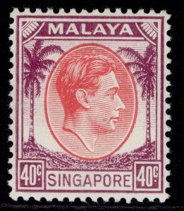 SINGAPORE GVI SG11, 40c red & purple, M MINT.