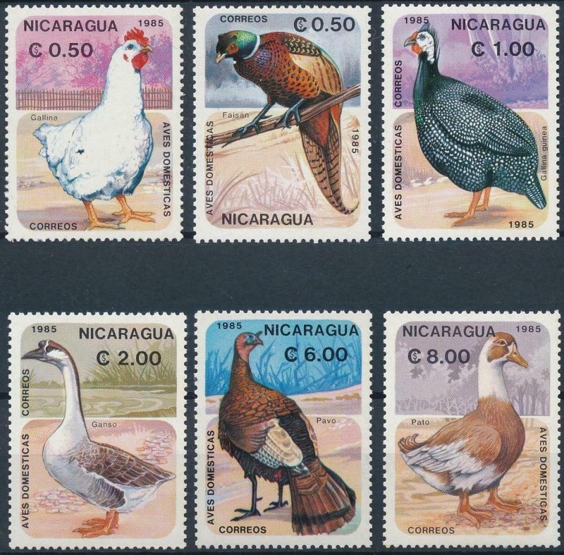 Nicaragua 1985 #1465-70 MNH. Birds