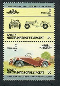 St. Vincent Grenadines - Bequia #87 Cars MNH attached pair