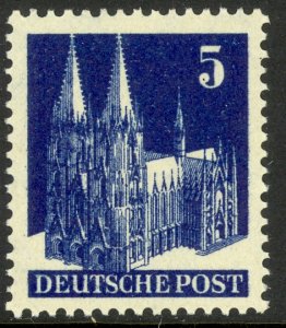 GERMANY 1948-51 5pf Blue P.14 US BRITISH ZONES Buildings Issue Sc 636a MLH