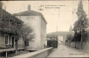 France PC Vaugneray Rhone (Small Town), Hotel de la Poste, Street View, Church