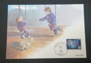 HONOLULU HAWAII Puppy Love Stamp FDC Maxi Card Maximum Stamp M205