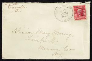 US #319 Cover - Evansville OH to Fairport NY