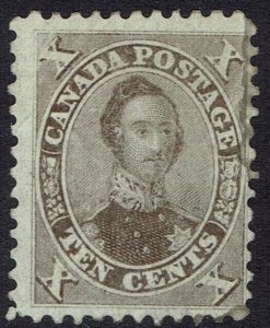 CANADA 1859 PRINCE CONSORT 10C BROWN REGUMMED