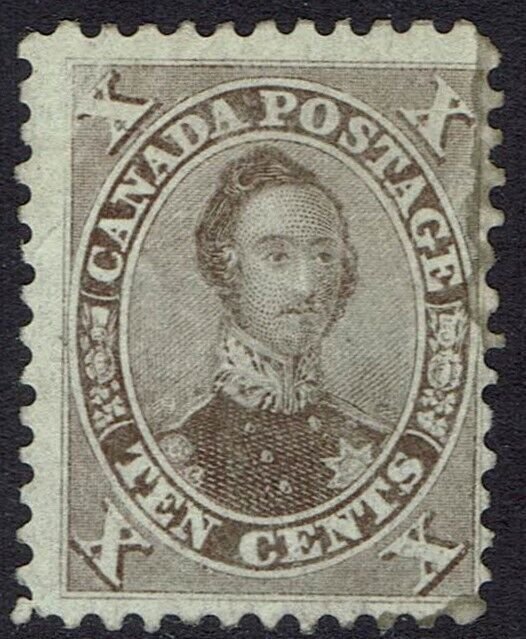 CANADA 1859 PRINCE CONSORT 10C BROWN REGUMMED