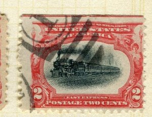 USA; 1901 early Pan US issue fine used 2c. Locomotive value