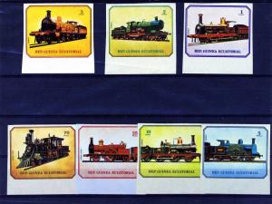 Equatorial Guinea 1978 TRAINS & LOCOMOTIVES set (7) Imperforated Mint (NH)