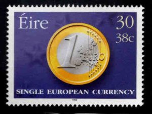 Ireland Scott 1179 MNH** 1999 Introduction of  Euro coin, on stamp