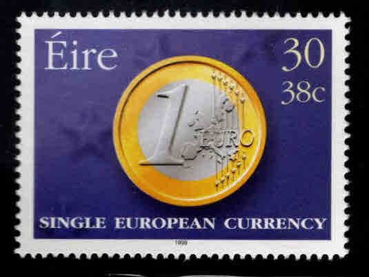 Ireland Scott 1179 MNH** 1999 Introduction of  Euro coin, on stamp