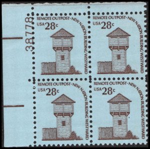 US #1604 FORT NISQUALLY MNH UL PLATE BLOCK #38778 SHINY GUM