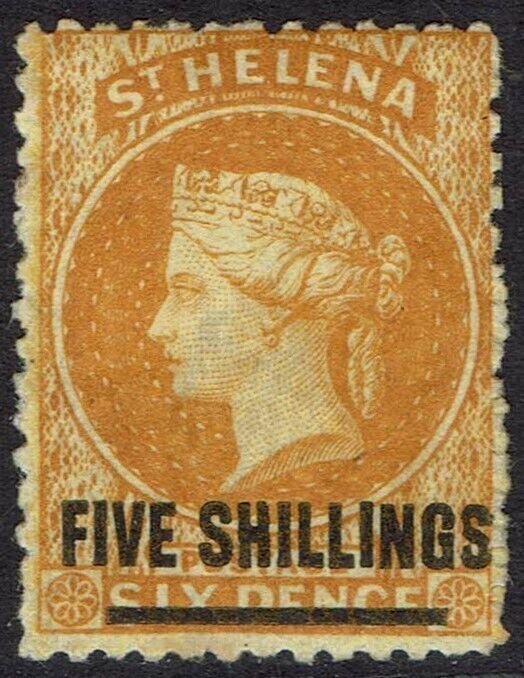 ST HELENA 1864 QV 5/-