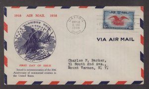 Scott C23 - Eagle. Airmail. On Cover.    #02 C23FDI